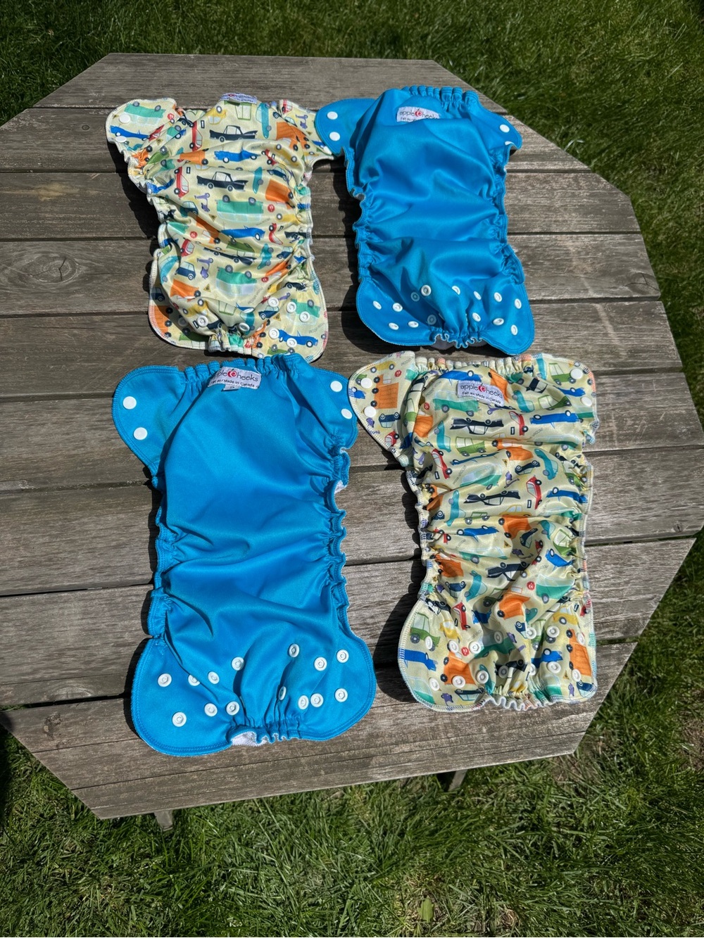 Set of 4 Apple Cheeks Envelope Cloth Diapers
